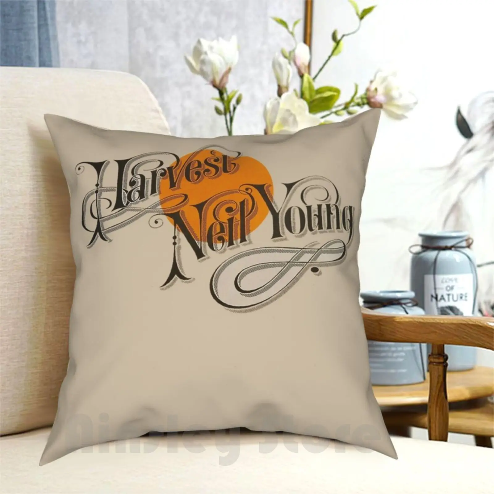 Neil Young : Harvest Pillow Case Printed Home Soft DIY Pillow cover Neil Young Folk And Roll Country Americana Music Hippie