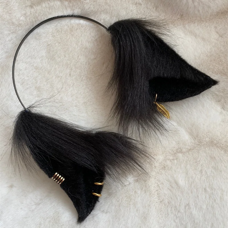 The Black Sheep Cosplay Ears Hairhoop Wolf Fox Headwear Headband For KC Costume Halloween Accessories for Women Handwork Made