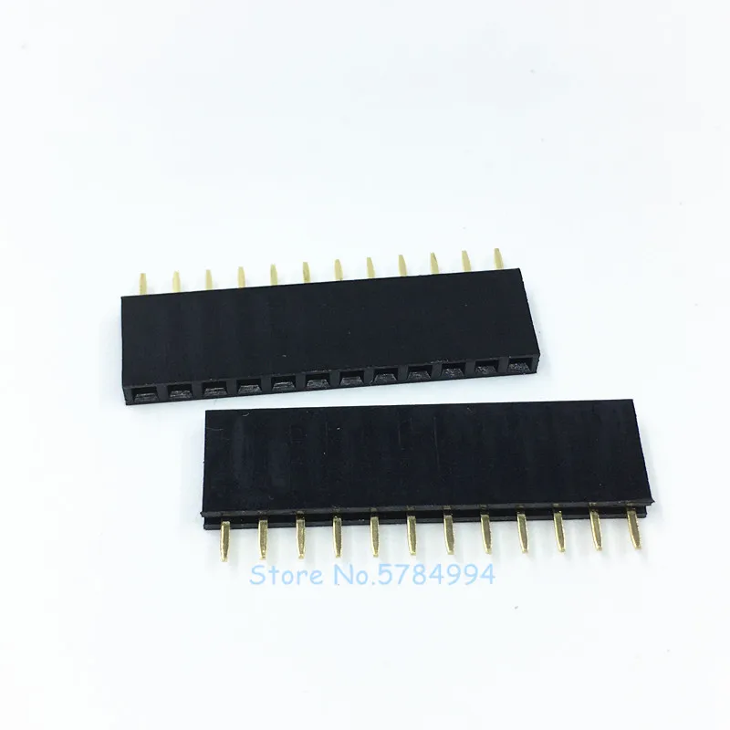 

Free shipping 100PCS 12Pin 2.54mm Single Row Straight Female Pin Header 1*12P Strip PBC