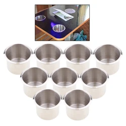 9x Stainless Steel Recessed Cup Drink Holder for Boat RV Car Truck Sofa Pontoon Camper