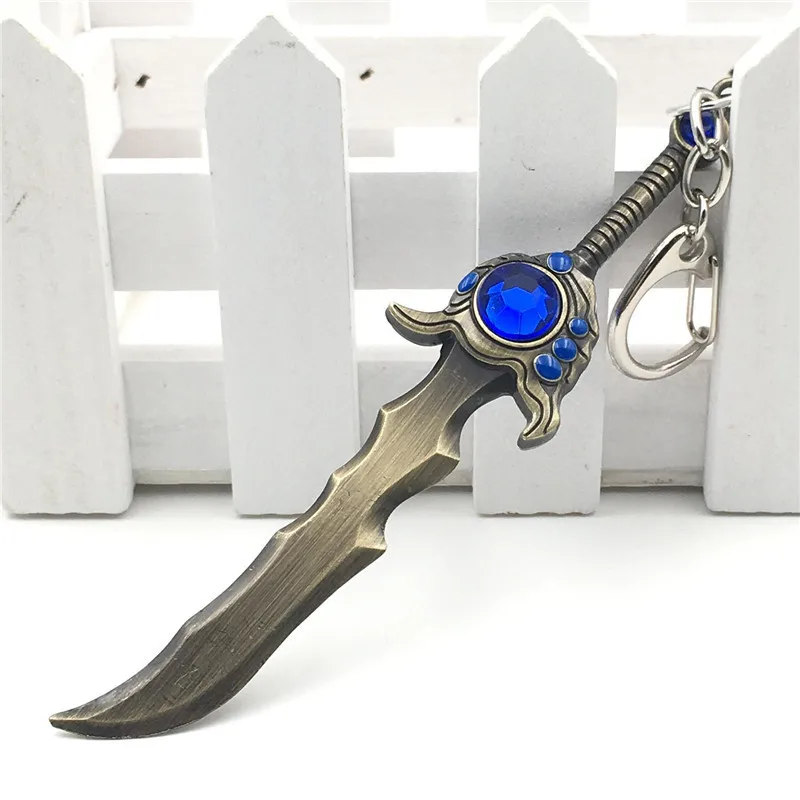 12 CM Game LOL Keychain League Of Legend Weapon Key Chain Hero League Rank Key Ring Key llaveros Jewelry For Fans Holder