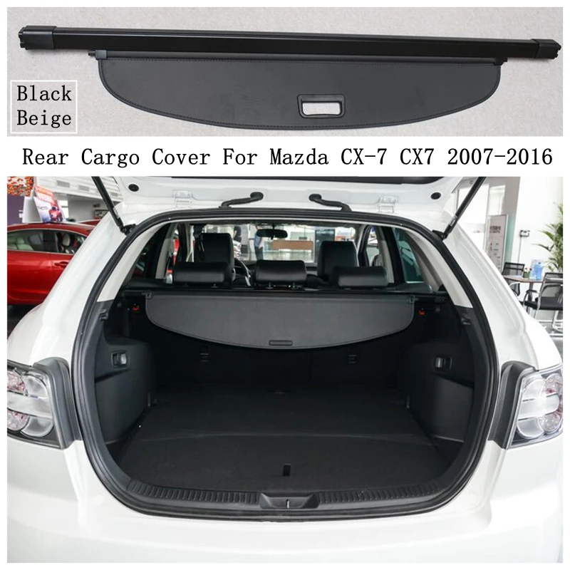 

Rear Cargo Cover For Mazda CX-7 CX7 2007-2016 Privacy Trunk Screen Security Shield Shade Black Beige Auto Accessories