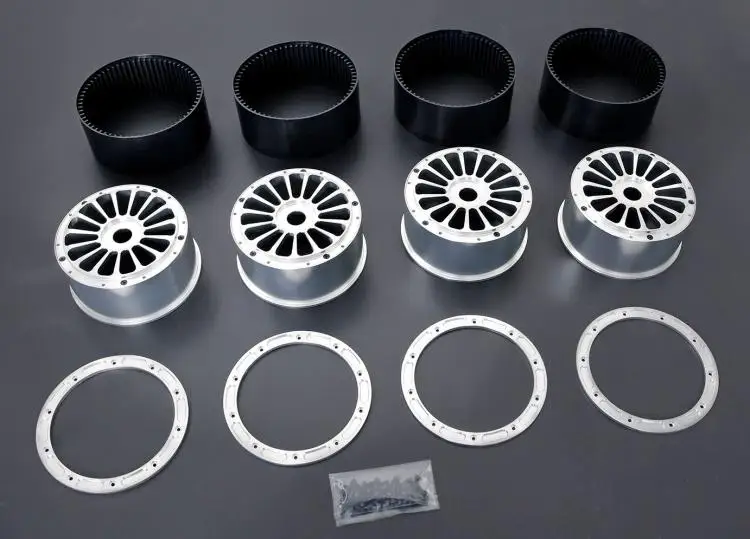 CNC Metal Wheel Hub with Alloy Beadlocks Ring Assembly Kit for 1/5 Scale Rovan ROFUN F5 MCD XS5 RR5 (Only Rim)