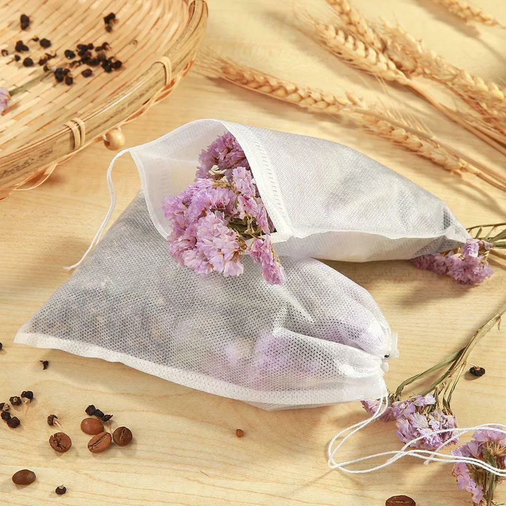 Teabags Food Grade Scented Tea Bags with String with Seal Filter Paper DIY Crafts Drawstring Herb Pouch 100pcs 6x8cm