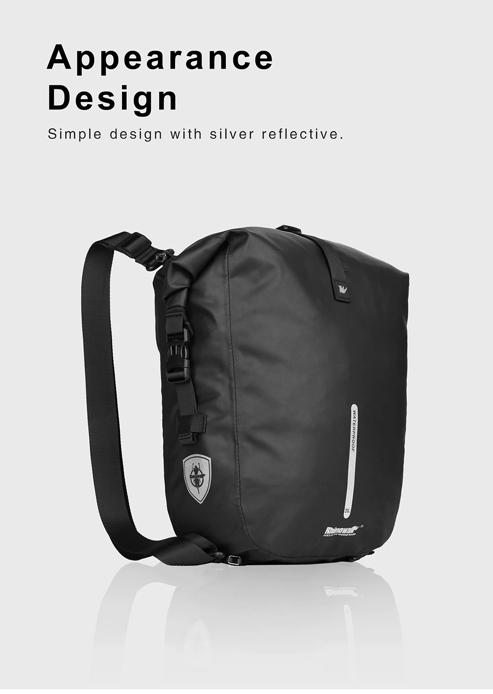 Rhinowalk Waterproof Bike Pannier Backpack 20L Trunk Bag Travel Cycling Bag Basket MTB Road Bicycle Rear Rack Tail Bag Accessory