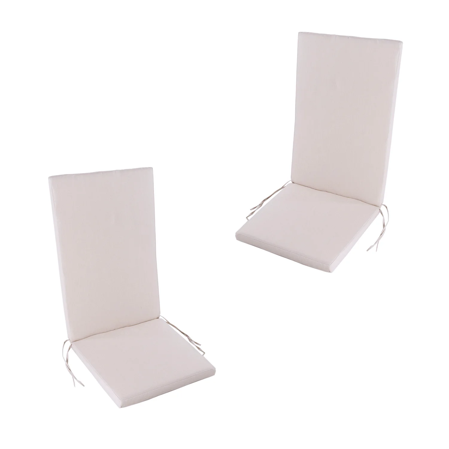 2 Pack cushions for garden chair reclining standard lux cream color | Size 114x48x5 cm, outdoor cushions, garden cushion, outdoor pillows, chair and armchair cushions