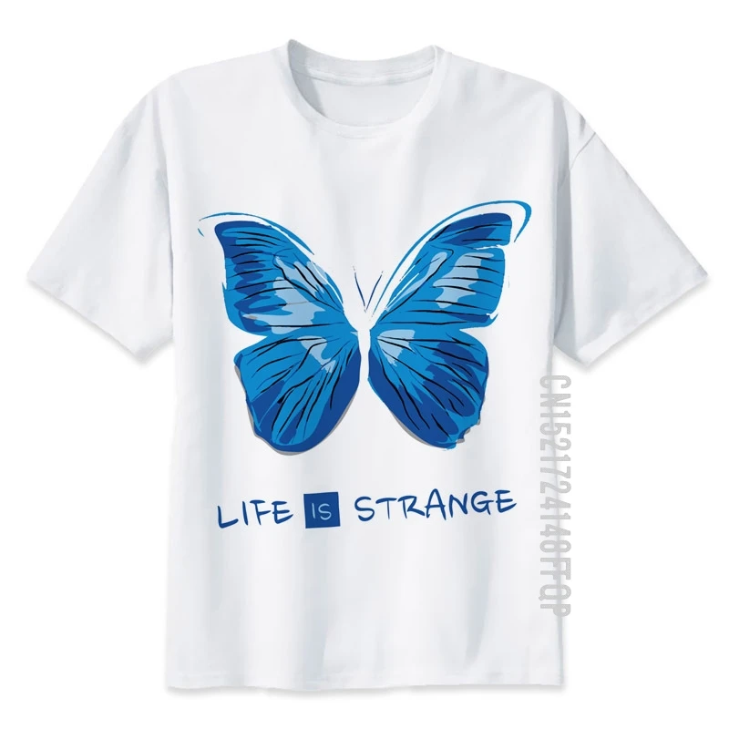 Butterflies Life Is Strange T Shirt Men 100% Cotton T-Shirt Basic Tops Guys Novelty Short Sleeve Tshirt Crew Neck Clothes