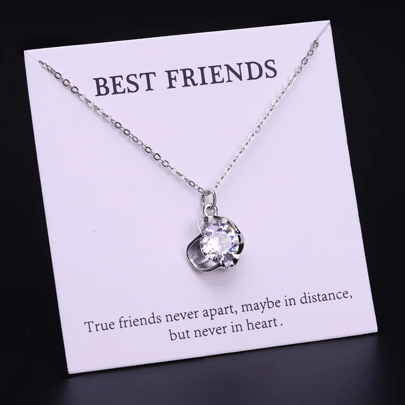 Heart Moon Star Pendant Necklace Gift for her him Friendship Statement Rhinestone Stars Collar Necklace