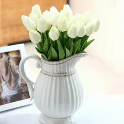 1 pz tulipani fiore artificiale tocco reale tulipano bianco fiore artificiale per la decorazione domestica seta matrimonio sposa mazzi di fiori