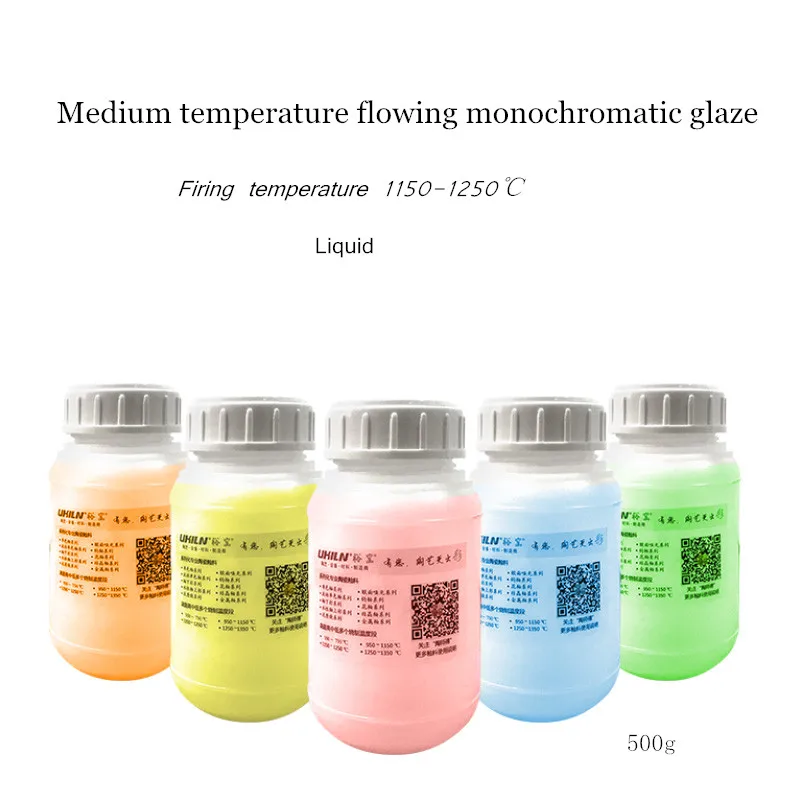 500g Ceramic Glaze Concentrated Medium Temperature Monochromatic Doll Glaze 1150-1250 Degrees Celsius