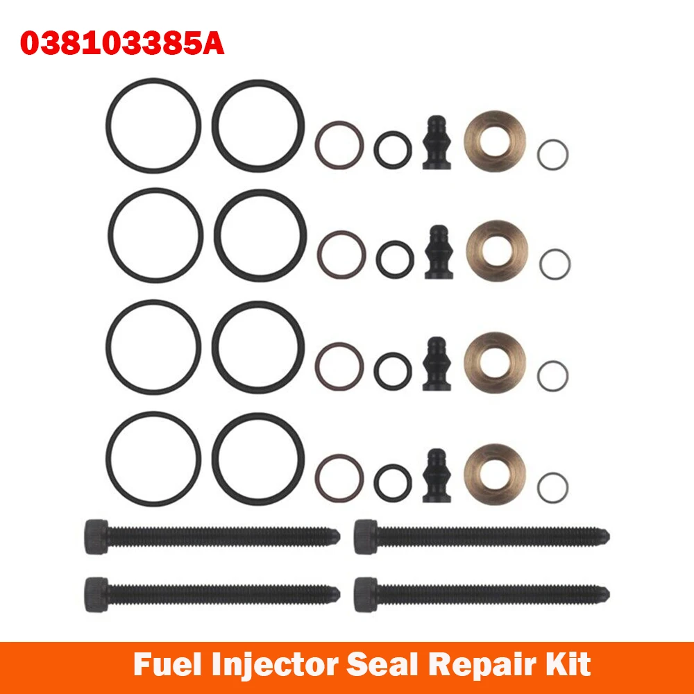 4 Set Injector Seal & Clamp Bolts Fuel Injector Seal Repair Kit For 1.9 2.0 TDi Audi VW Seat Skoda 038103385A 1417010997