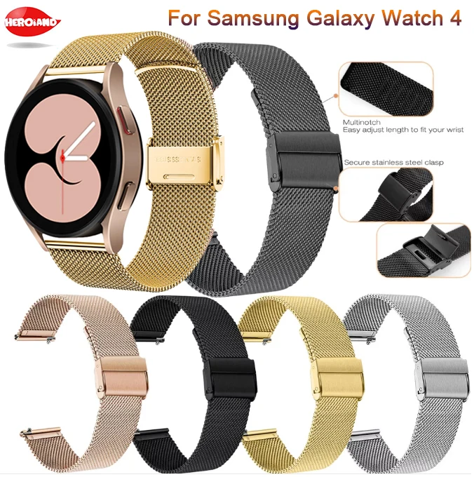 

Milanese For Samsung Galaxy Watch 4 40mm 44mm Correa Stainless Steel Metal Strap For Galaxy Watch 4 Classic 42mm 46mm Bracelet