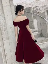 Burgundy Bridesmaid Dress Knee Length #3