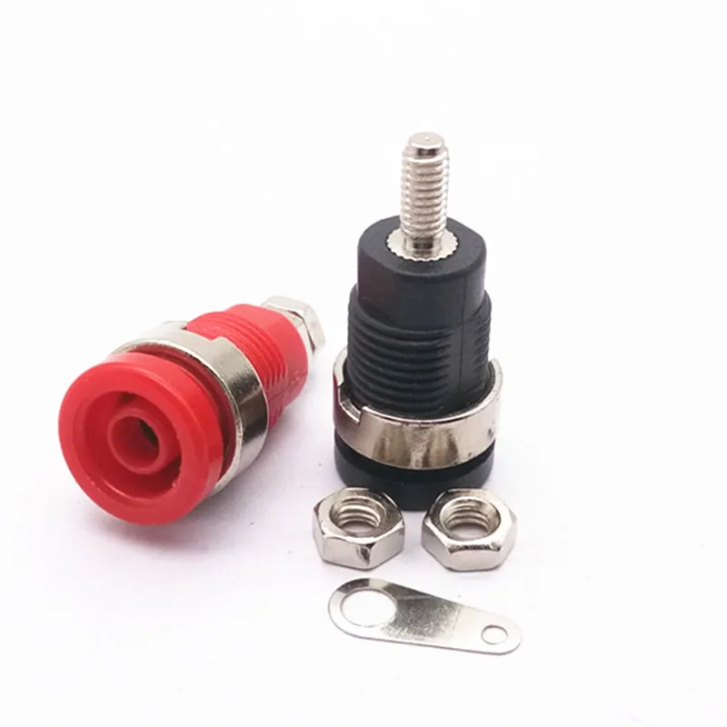 4 مللي متر الموز المقبس أنثى النيكل مطلي ملزمة آخر مسامير محول ل مكبر صوت مكبر للصوت محطات موصل البلاستيك قذيفة