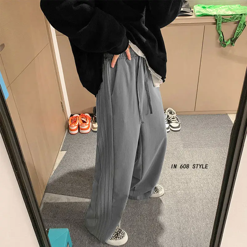 Harajuku Wide Pants Men Japanese Streetwear Sweatpants Oversize Casual Pants Baggy Loose Straight Trousers Techwear