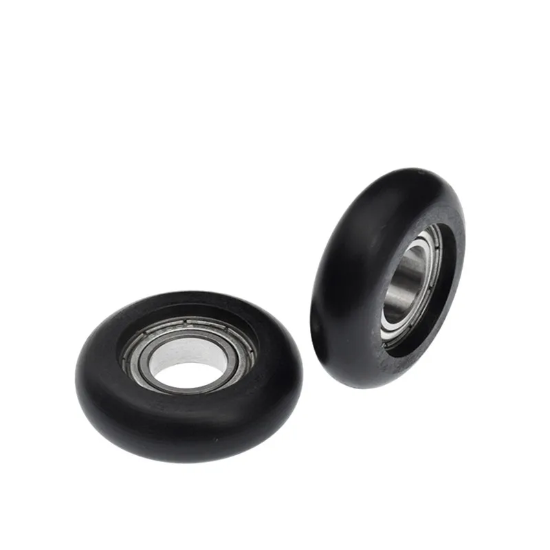 100pcs circular arc plastic coated bearing 6800 10*29.5*9mm roller wheel arc spherical roller guide wheel POM nylon wrapped