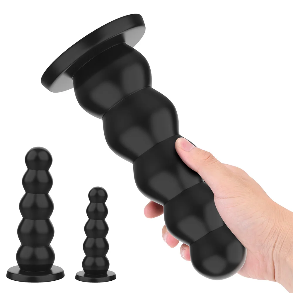 Big Dildos Butt Plug Masturbator Liquid Silicone 5 Beads Anal Plugs with Strong Suction Cup Sex Toys for Women Men 18 Sexshop