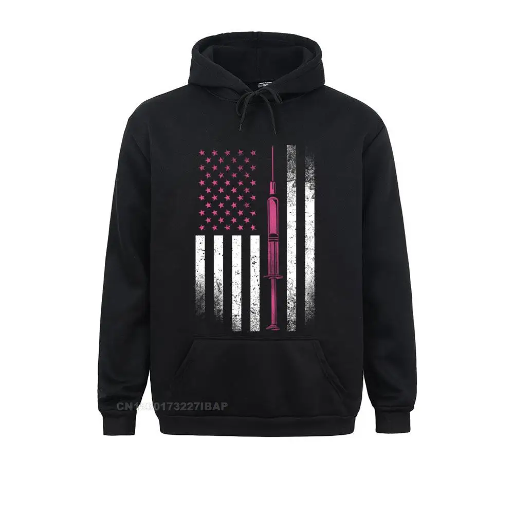 Nurse Hoodie Vintage American Flag Needle Healthcare RN LPN Retro Men Sweatshirts Unique Hoodies 3D Style Sportswears