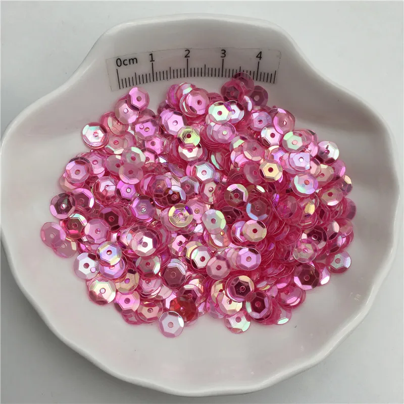 10g 6mm Tranparent Color Cup PVC Sequins Glitter Paillettes For Clothes,Hat,Shoes.Kids DIY.Crafts Handmade Accessory Wholesale