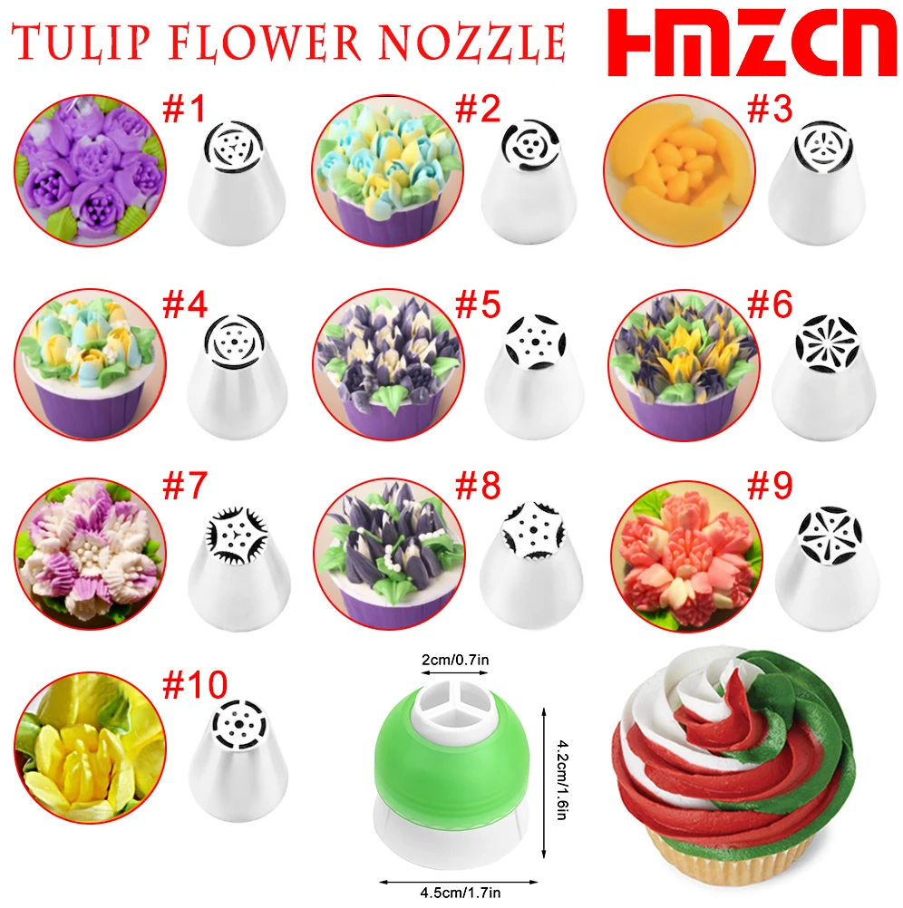 HMZCN Chrysanthemum Nozzles For Decorating Cake Tulip Pastry Nozzle Succulents Icing Piping Tips Bakeware Pastry Tool