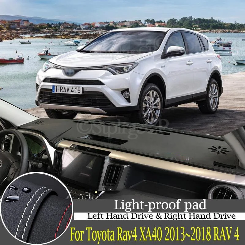 High-quality leather instrument panel protection pad and light-proof pad for Toyota RAV4 XA40 2013~2018 car styling accessories