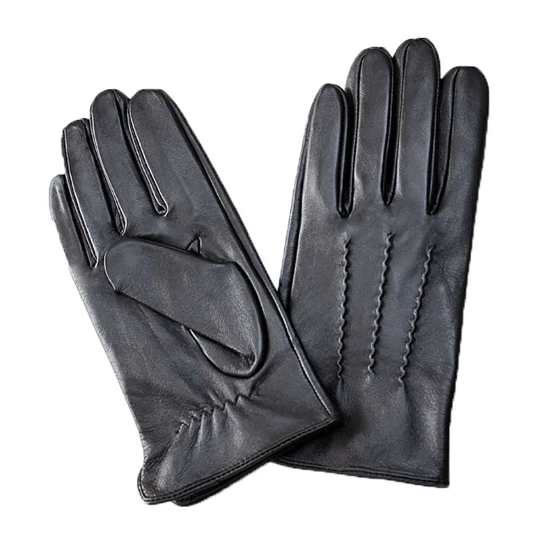 Single Leather Unlined Touch Screen Sheepskin Gloves Men\'s Thin Motorcycle Riding Four Seasons Car Driving Driver Finger Gloves