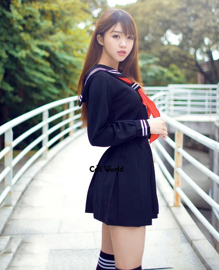 S-5XL Jigoku Shoujo Enma Ai Summer Sailor Suit JK School Uniform Students Cloth Tops Skirts Anime Cosplay Costumes