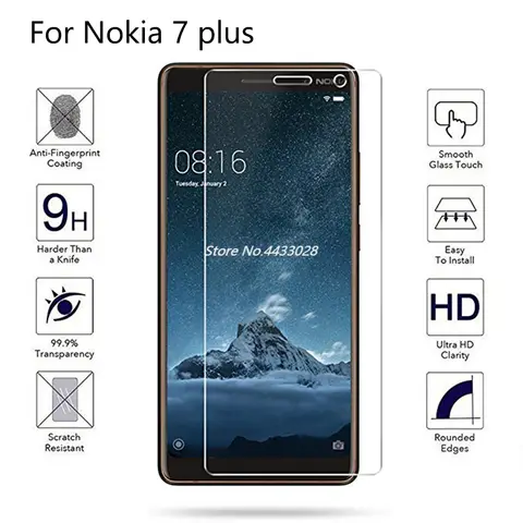 Vidrio de teléfono templado para Nokia 7 Plus 7plus Protector de pantalla de cubierta completa para Nokia7 Plus película protectora de vidrio de cobertura completa
