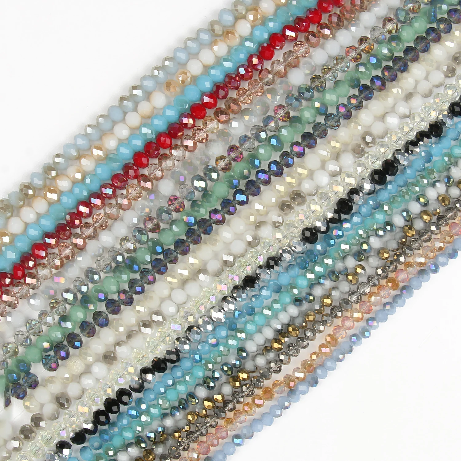 3 4 6 8mm Faceted Rondelle Kristall Glas Perlen Österreich Kristall Spacer Lose Perlen Für Schmuck Machen DIY Charme armband Liefert