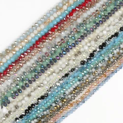 3 4 6 8mm Faceted Rondelle Crystal Glass Beads Austria Crystal Spacer Loose Beads For Jewelry Making DIY Charm Bracelet Supplies