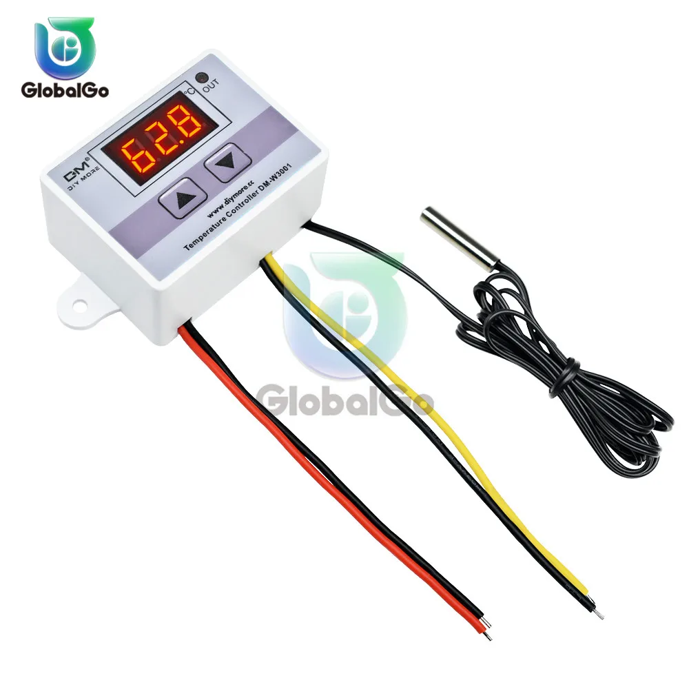 XH-W3001 W3001 LED Digital Thermoregulator Temperature Tester Smart Thermostat Temperature Sensor Controller Relay Output