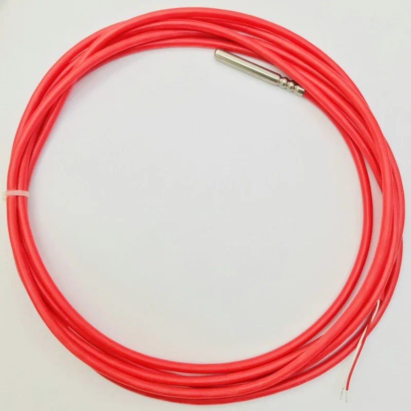 10 meters Stock 2 Wire PT1000 Temperature Sensor Thermistor Silicone Gel Coated Probe 50mm*6mm -50-180 centigrade RTDs