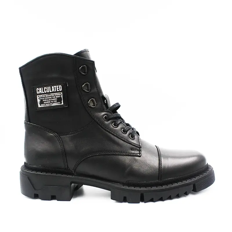 Marcomen Genuine Leather Black Men 'S Military Boots 14032