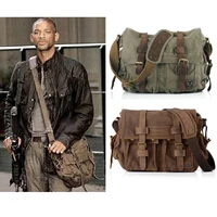 Estoy la leyencia Will Smith lona + bolso de mensajero de cuero genuino para hombre, bolso de lona, bolso cruzado para hombre, bolso informal tipo bandolera
