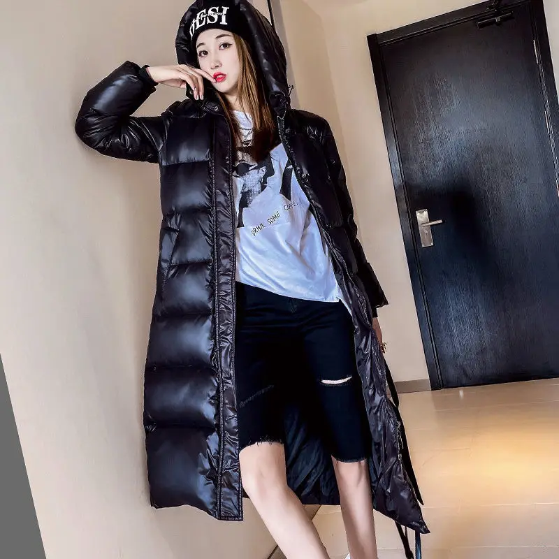 2026 Winter Long Down Jacket Women's Fashion Thick Cotton Parkas Outwear Plus Size 4XL Loose Windproof Hooded Snow Coat Female