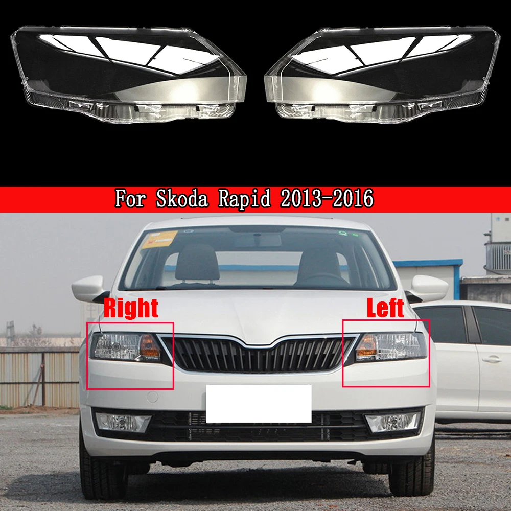 

Car Headlight Lens Transparent Glass Shell Lamp Shade Headlamp Cover Lampshade Lampcover For Skoda Rapid 2013 2014 2015 2016