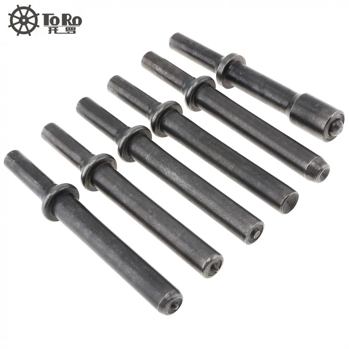 

6pcs/set Air Rivet Head Hard 45# Steel Solid Air Rivet Impact Head Support Pneumatic Tool for Drilling / Rusting Removal