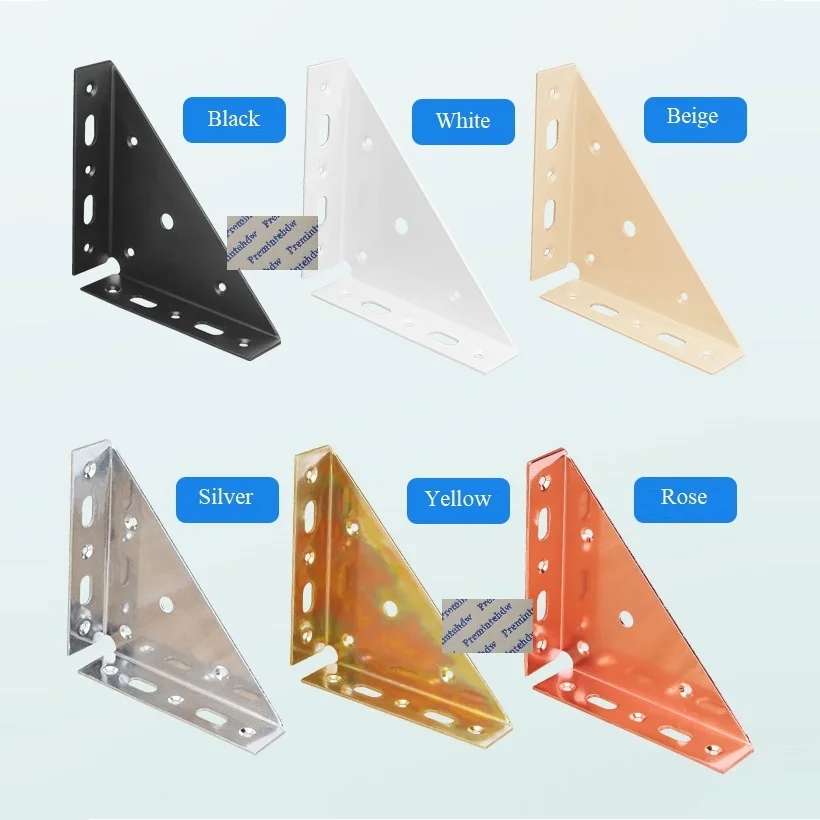 4Pcs Heavy Steel Corner Bracket 3 Sides Mounting Bed Furniture Connecting White Black Rose Beige Silver