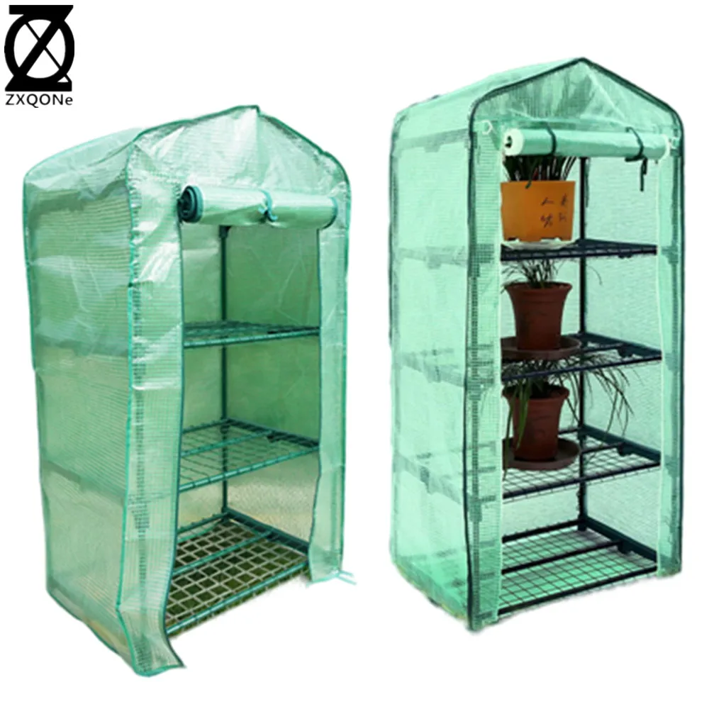 Greenhouse Plant grow tent 3/4 Tier Rack Stands Portable Garden Green House for Outdoor Indoor plant grow L69 W49 H126/159