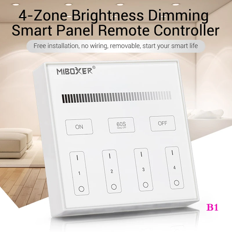 4-Zone Smart Touch Panel Embedded Led Wireless Dimmer 2.4GHz Remote Controller For RGB/RGBW/CCT Brightness Led Strip LED Bulb