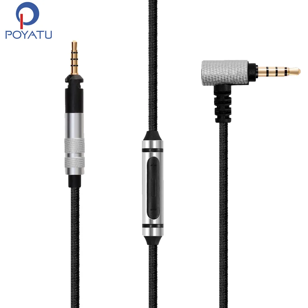 Poyatu HD599 Cable for Sennheiser HD569 HD579 HD559 HD 599 Headphones Cables Replacement Cord with Mic Remote for iPhone Andriod