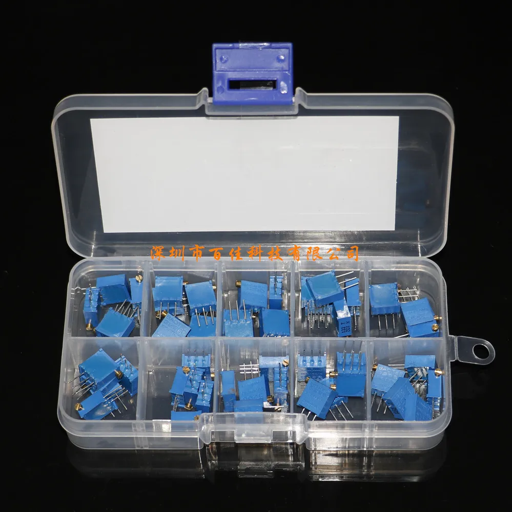 

50pcs 10 kinds specifications Resistance Values × 5Pcs 3296X Precision Adjustable Resistor Set