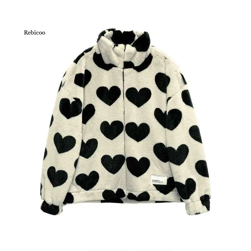 

Lamb Furry Coats Outerwear Woman New Autumn Winter Lamb Wool Coat Women Color Matching Plus Velvet Thicken Jacket