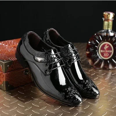 Mazefeng Brand Men\'s Business Dress Casual Shoes for Men Soft Patent Leather Fashion Mens Comfortable Oxford Shoes Size 38-44