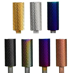 RolinStar 5.35 Small Barrel Gold Silver Dark Purple Blue Rainbow Rose gold 7 different color nail drill bits milling