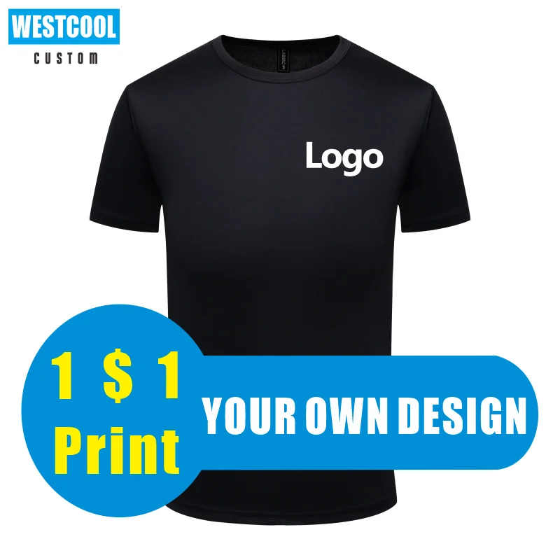 Summer Men and Women Sport Quick Dry T-Shirt  Custom Logo Print Embroidery Round Neck Cheap Tops WESTCOOL