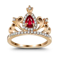 Elegant Crown Rhinestones Zircon Rings for Women Jewelry Accessories Anniversary Party Gift Fashion Engagement Wedding Rings