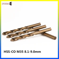 8.1, 8.2, 8.3, 8.4, 8.5, 8.6, 8.7, 8.8, 8.9, 9.0mm HSS-CO M35 of good quality, high cost Twist Drill Bits for Lathe Tool