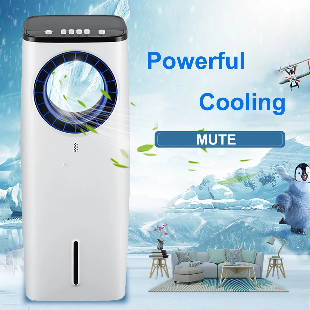 3 in 1 Electric Fan Humidifier Purifier 3 Wind Speed Baldeless Leafless Air Cooler Conditioner Refrigeration Mute Low Noise