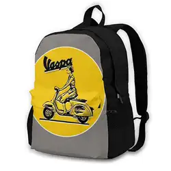 Large Capacity Fashion Backpack Laptop Travel Bags Scooter Motor Scooter Italian Italy Europe Mod Lambretta